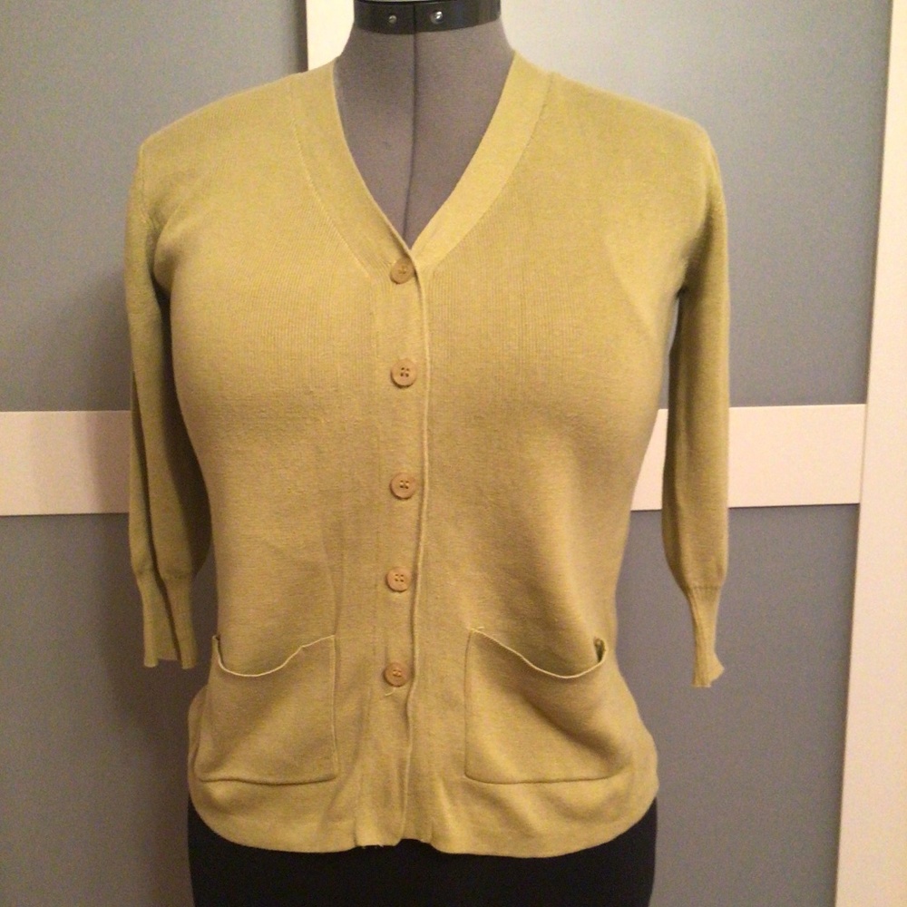 Vintage 90s Clio Silk/Cotton Cardigan - Picture 2 of 7